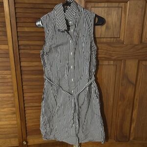 Tommy Hilfiger Navy and White Striped Mini Dress